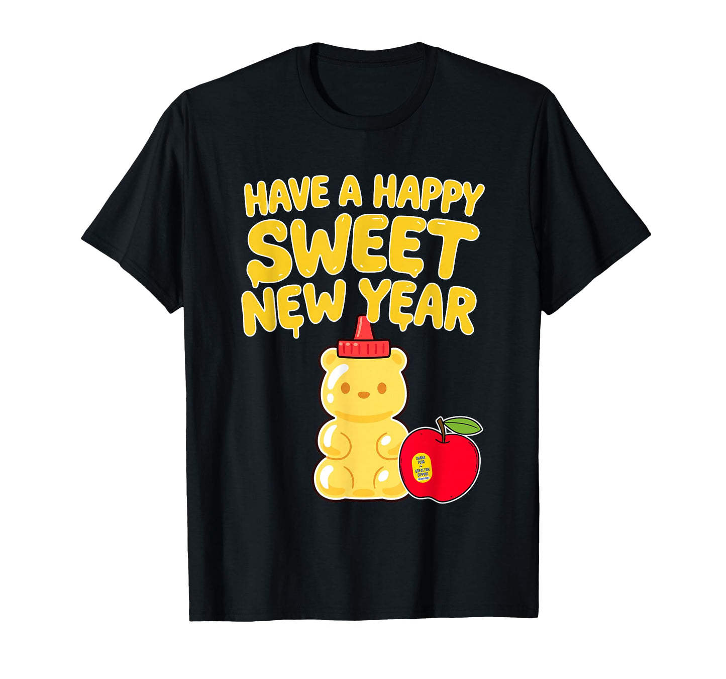 Rosh Hashanah Happy Sweet New Year Honey Bear Jewish Holiday T-Shirt