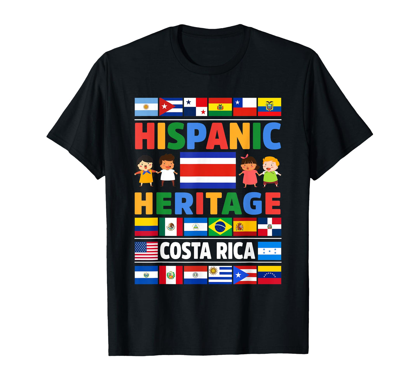 Hispanic Heritage Month Costa Rica Flag Latino Kids T-Shirt