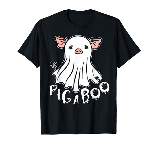 Ghost Pig Costume Pig A Boo Farmer Animal Halloween Costume T-Shirt