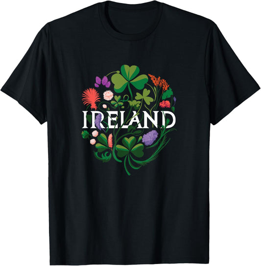 Flowers of Ireland - Vintage Style Minimalist Boho T-Shirt