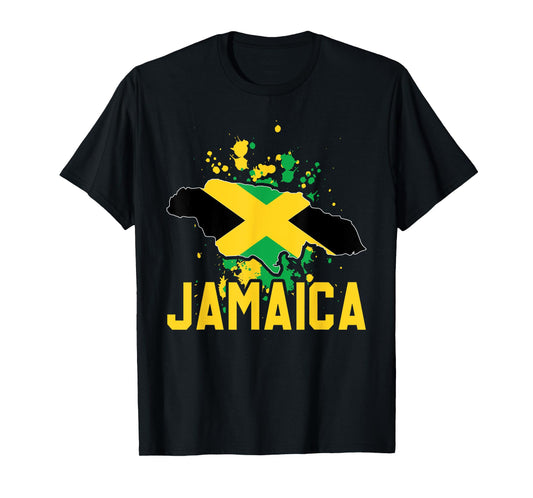 Jamaica Retro Vintage Watercolors Sport Jamaican Flag T-Shirt