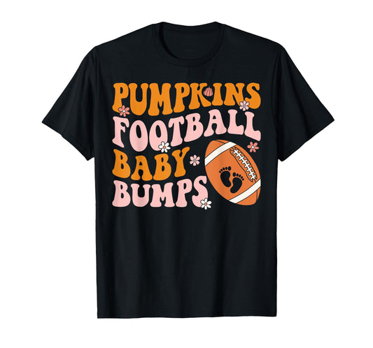 Pumpkins Football Baby Bumps Pregnancy Announcement Fall T-Shirt