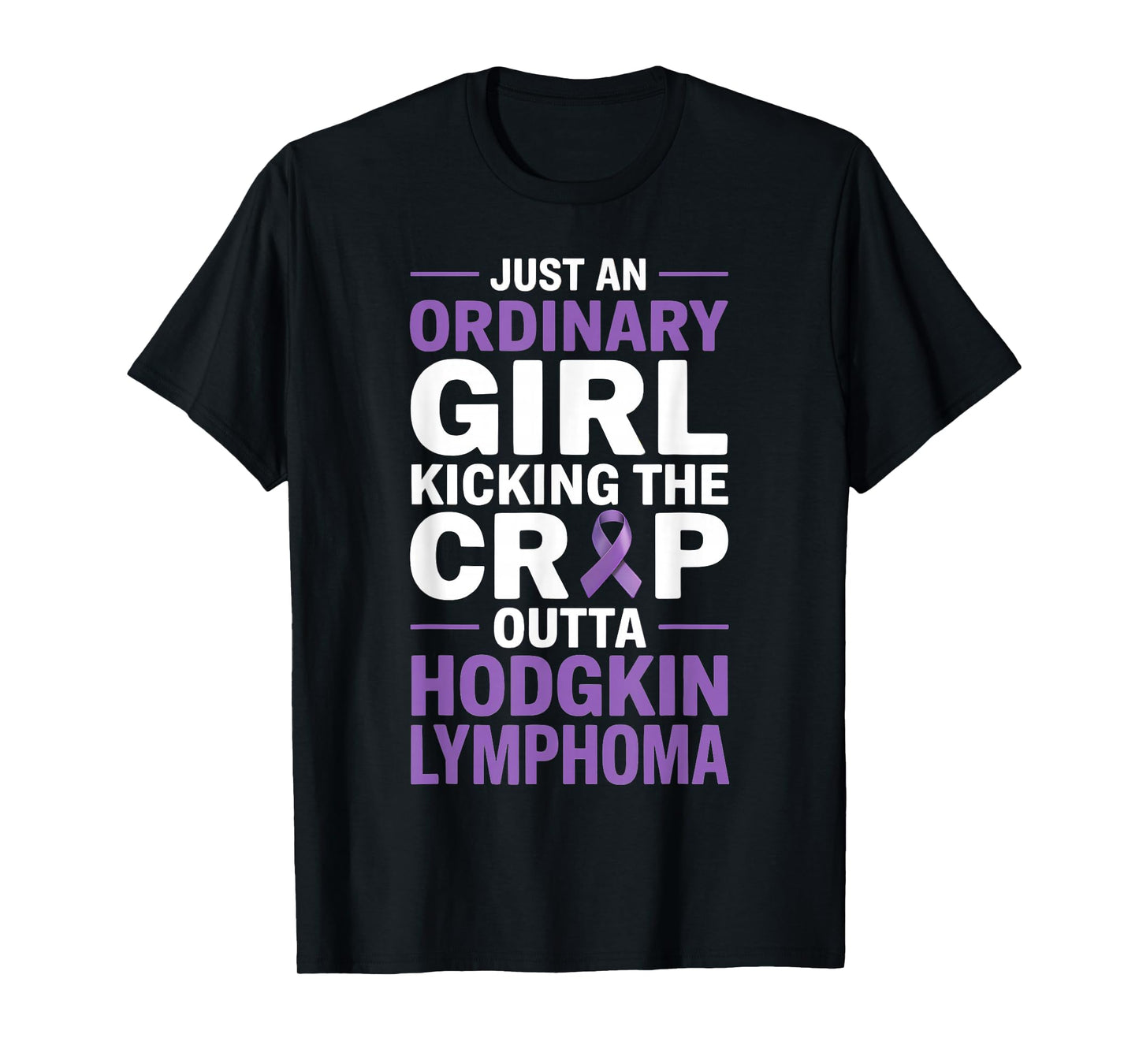 Hodgkin Lymphoma Awareness Purple Ribbon Lymphoma Cancer T-Shirt