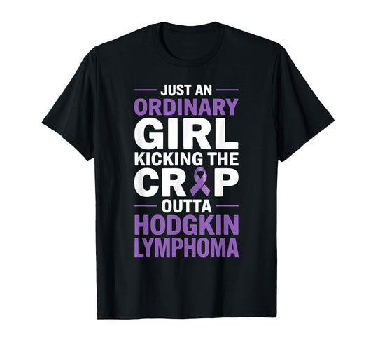 Hodgkin Lymphoma Awareness Purple Ribbon Lymphoma Cancer T-Shirt