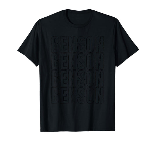 Benson First Name T With Glasses Personalized Vintage Tee T-Shirt