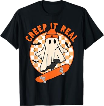 Creep It Real Ghost Boy Fall Season Vintage Retro Halloween T-Shirt
