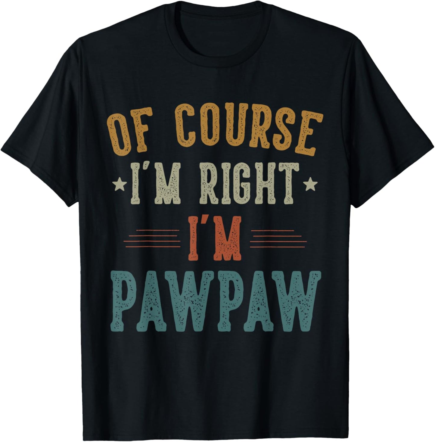 Vintage Of Course I'm Right I'm Pawpaw Gifts Father's Day T-Shirt