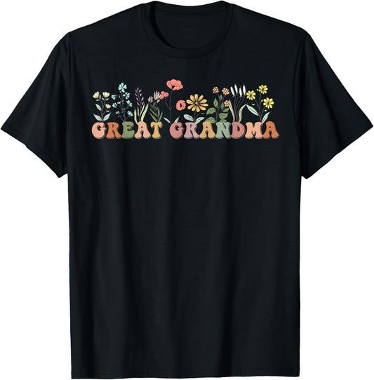 Wildflowers Great Grandma Floral Mother's Day Great Grandma T-Shirt