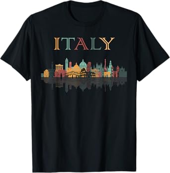 Colorful Travel around Italy Family Shirt European Vacation T-Shirt