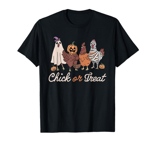 Chick Or Treat Halloween Witch Spooky Chicken T-Shirt