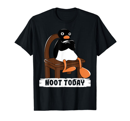 Funny Noot Today T-Shirt - Unisex-Adults, Blue, Small, Cartoon, T-Shirt, Modern, Casual, Short Sleeve