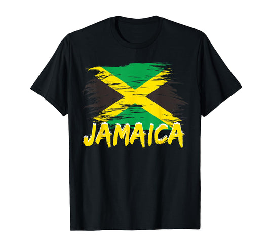 Jamaica Retro Vintage Watercolors Sport Jamaican Flag T-Shirt