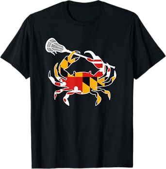 Maryland State Flag Crab Lacrosse Complete Stick Boys & Girl T-Shirt