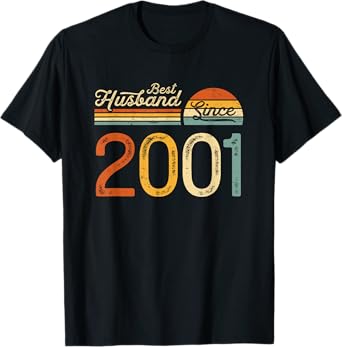 24th wedding anniversary 24 years - Best Husband Since 2001 T-Shirt