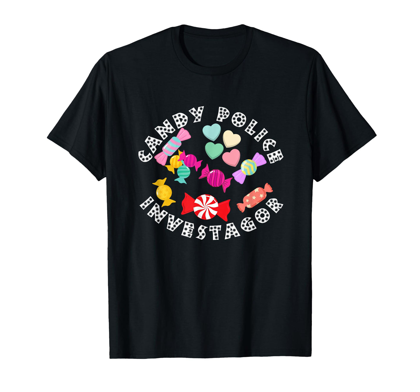 Candy Police Security Funny Cute Halloween Costume Kids Dad T-Shirt