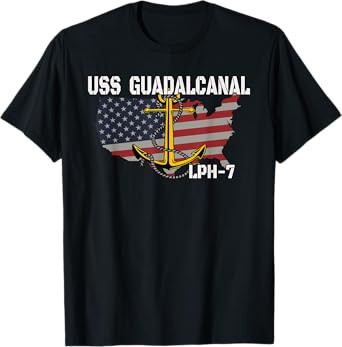 USS Guadalcanal LPH-7 Landing Platform Helicopter Veterans T-Shirt