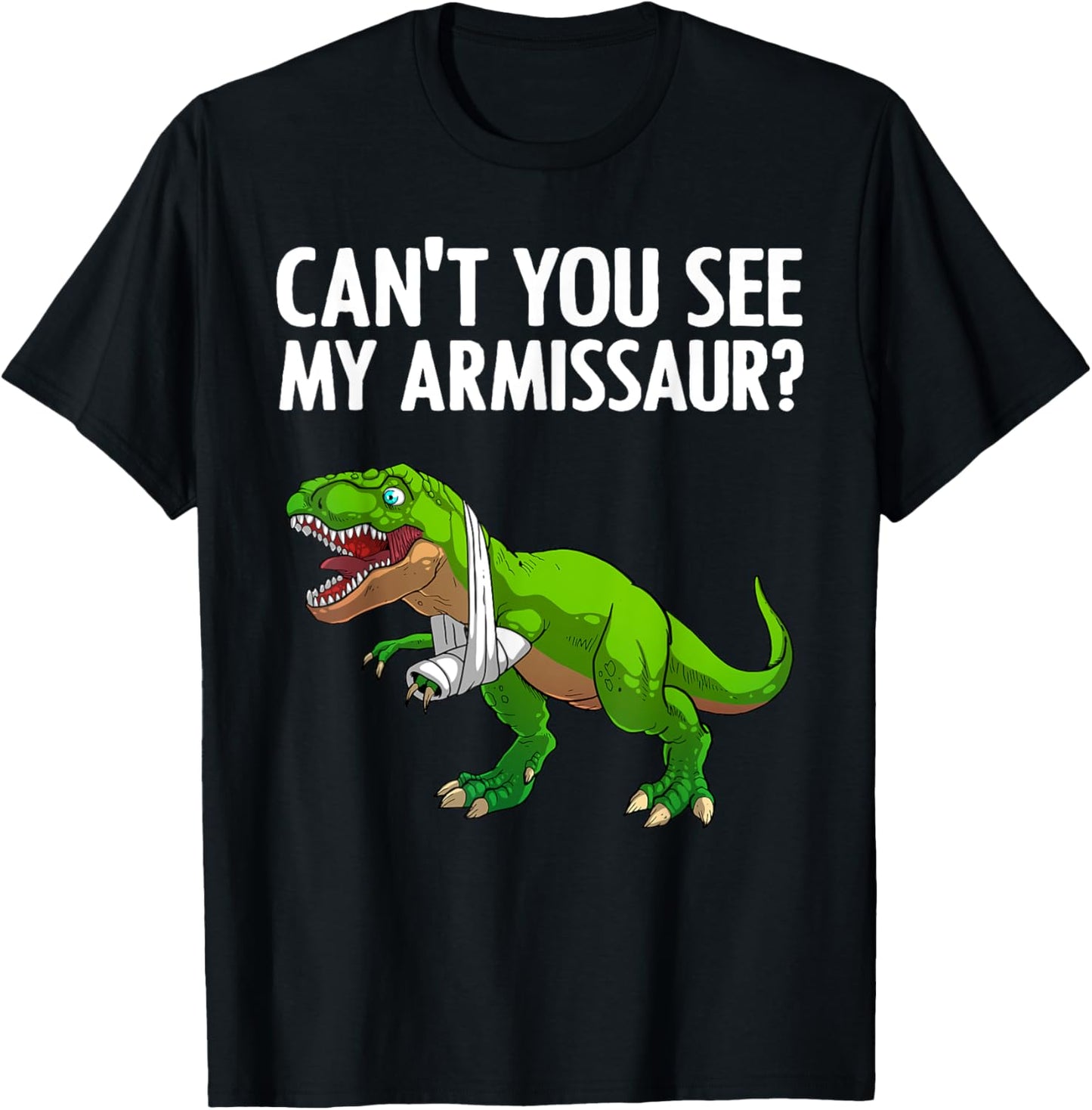 Funny Broken Arm For Men Boy Kids Hand Wrist Injury Dinosaur T-Shirt