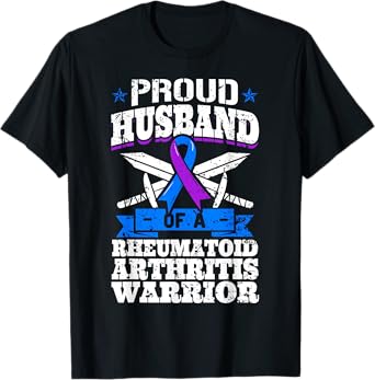 Proud Husband Of A Rheumatoid Arthritis Warrior RA Awareness T-Shirt
