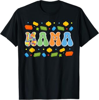 Mama Building Bricks Block Master Builder Matching T-Shirt