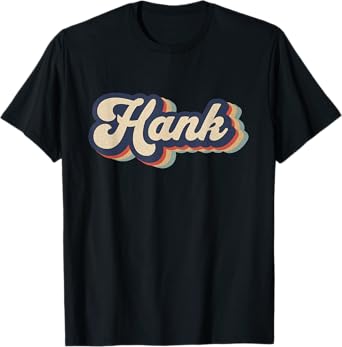 Mens Retro Vintage Hank Name Personalized T-Shirt
