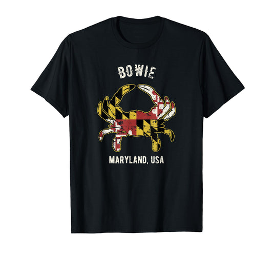 Bowie Maryland USA Crab Vintage Distressed Style Design T-Shirt