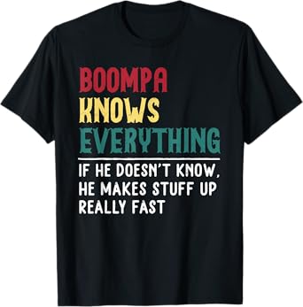 Boompa Know Everything Fathers Day for funny grandpa Boompa T-Shirt