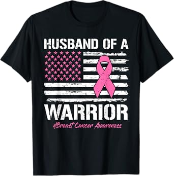 Husband Of A Warrior Breast Cancer Awareness Support Husband T-Shirt