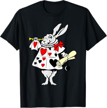 Alice in Wonderland Rabbit easter bunny playing music T-Shirt