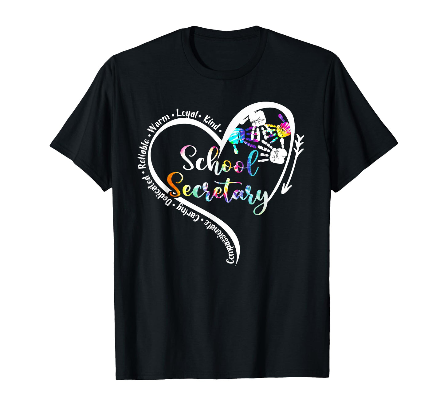 Tie Dye Heart School Secretary Life Tee Cute Back to school T-Shirt