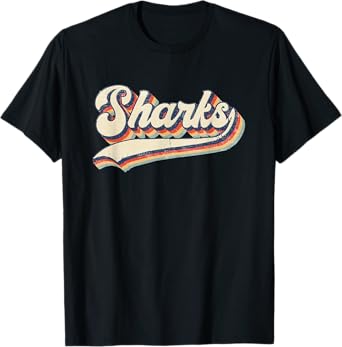 Sharks Sports Name Vintage Retro Gift Men Women Boy Girl T-Shirt