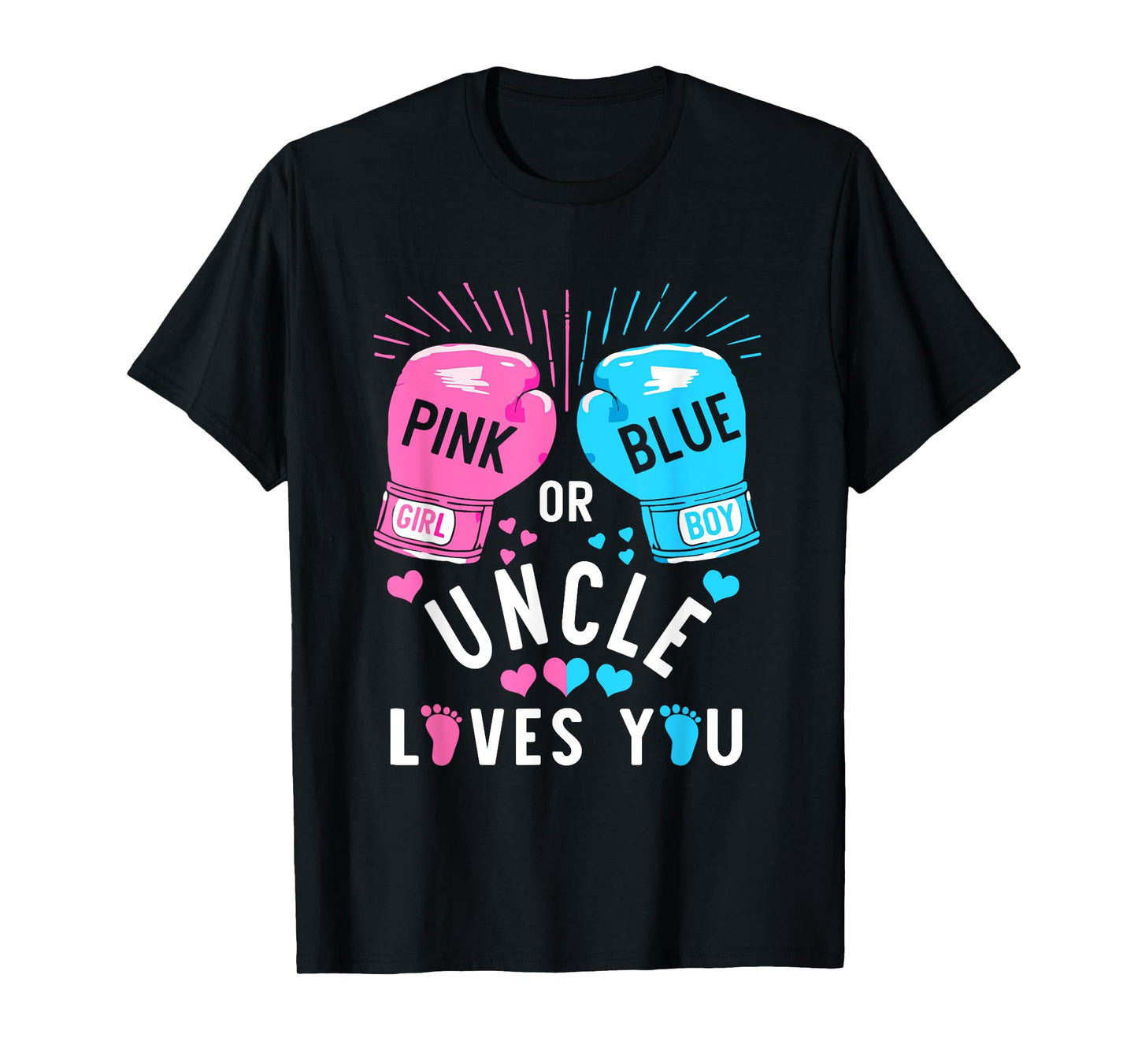 Pink Or Blue Uncle Loves You Boxing Gender Reveal Party T-Shirt