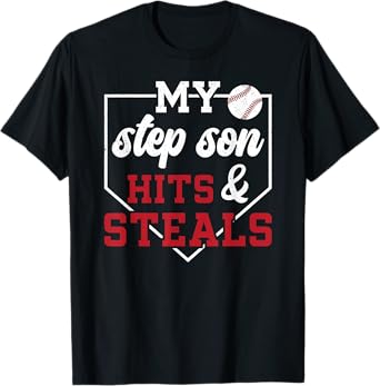 My Stepson Baseball Stepdad Of A Baseball Player Stepfather T-Shirt