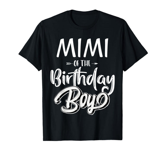 Mimi of The Birthday Boy Family Matching Party Grandma Women T-Shirt