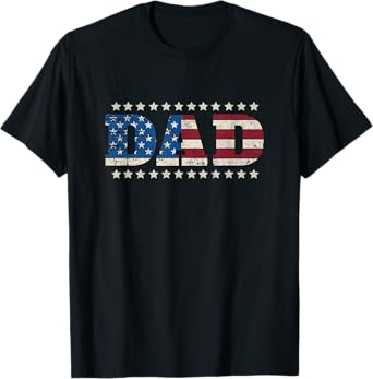 Dad Patriotic USA American Flag 4th of July Family Matching T-Shirt