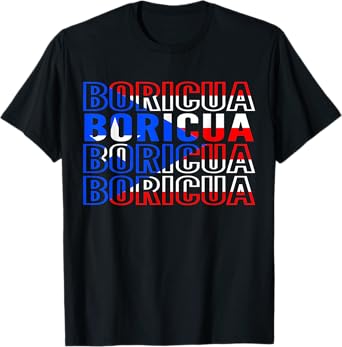 Puerto Rico Flag Hispanic Heritage Month Boricua Rican Retro T-Shirt