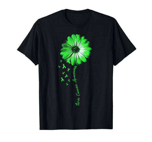 Daisy Flower Liver Cancer Awareness Gifts T-Shirt