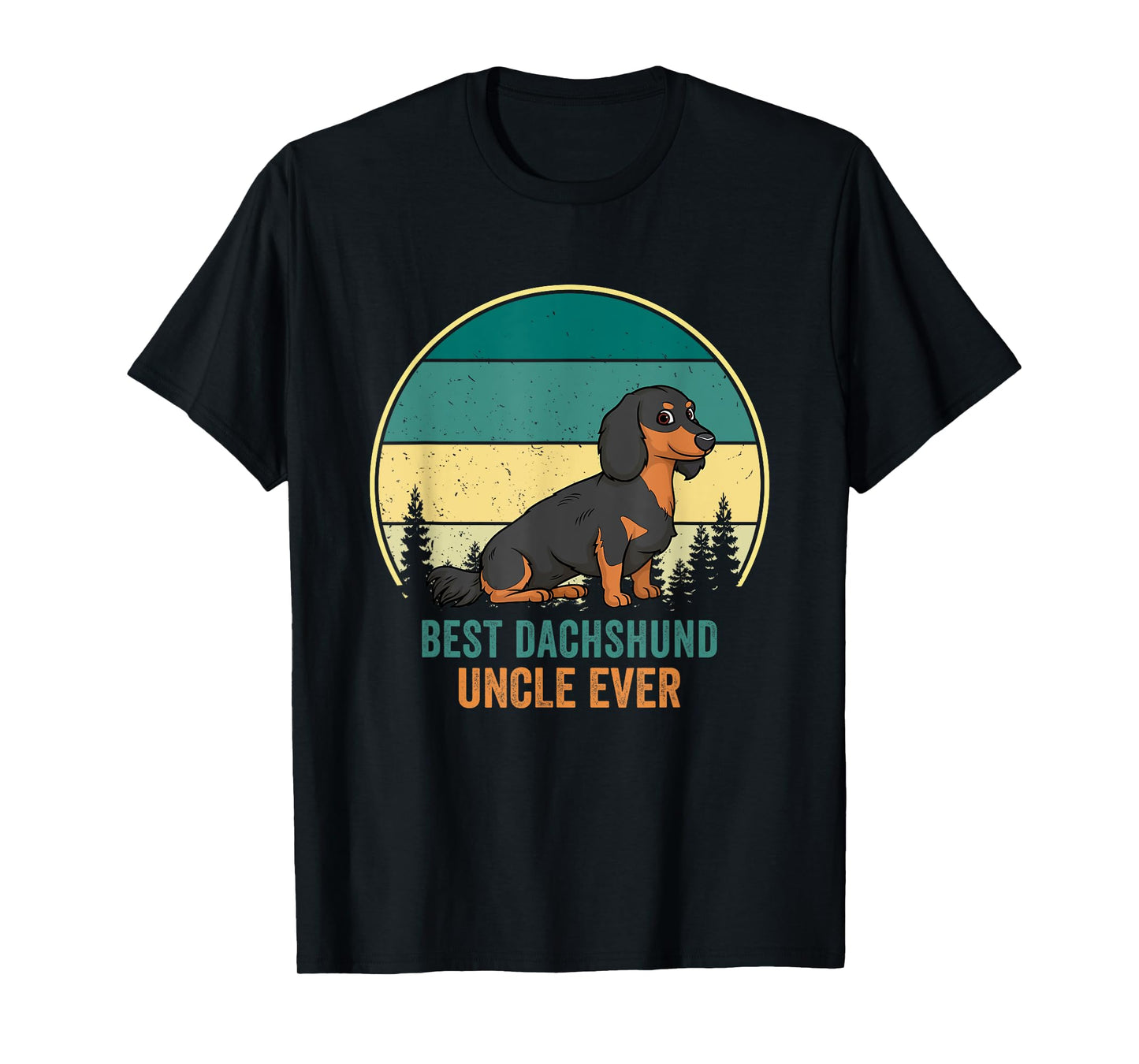 Best Dachshund Uncle Ever Retro Vintage Weiner Dog T-Shirt
