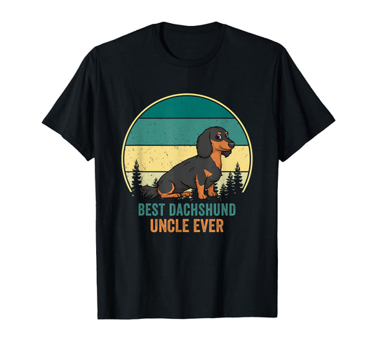 Best Dachshund Uncle Ever Retro Vintage Weiner Dog T-Shirt