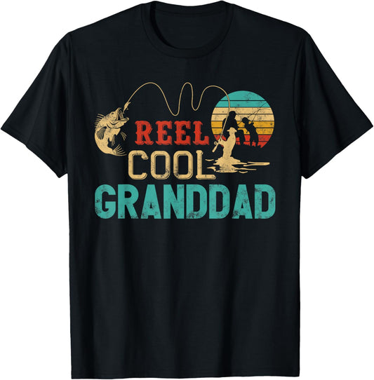 Reel Cool Granddad vintage funny fishing rod gifts grandpa T-Shirt