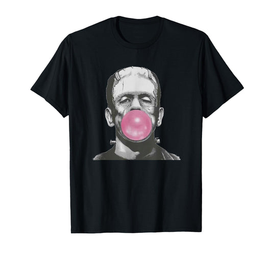 Frankenstein Monster T-Shirt with Pink Bubblegum Bubble T-Shirt