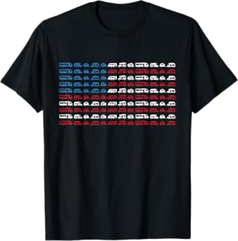 Motorhome RV Campervan July 4th American Flag T-Shirt for Women Men