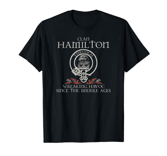Clan Hamilton Crest, Surname, Scottish Heritage Vintage T-Shirt