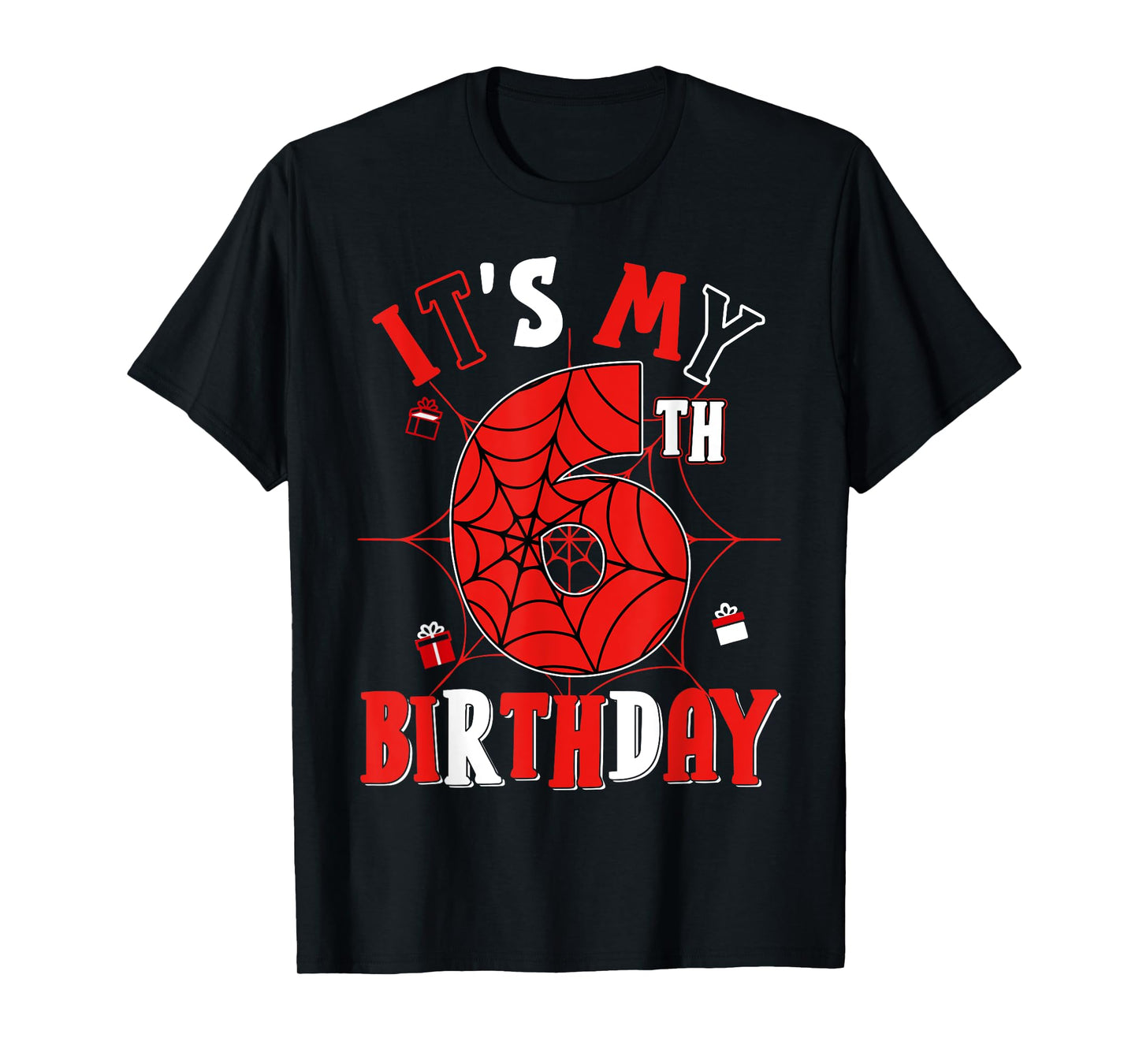 Birthday Party Spider Web Costume It's My 6th Birthday T-Shirt