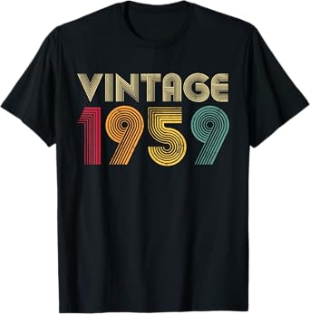 Vintage 1959 66th Birthday Gift 66 Years Old Men Women Retro T-Shirt