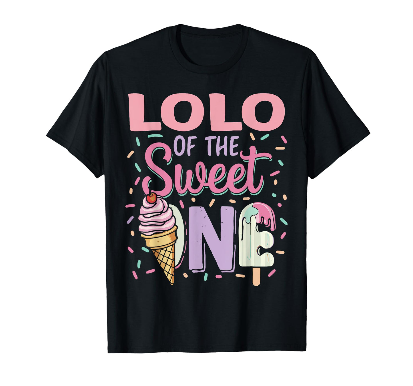 Lolo of Sweet One Birthday Matching Family Ice Cream T-Shirt