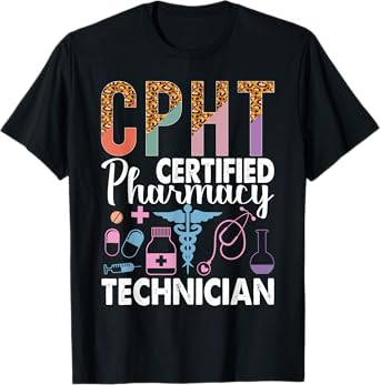 CPHT Leopard Certified Pharmacy Technician T-Shirt