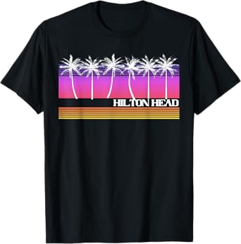 Hilton Head South Carolina Island Retro Vintage Beach Sunset T-Shirt