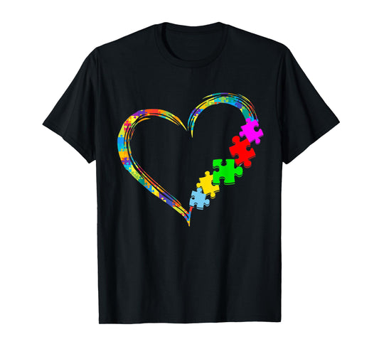 Autism Awareness Ribbon Love Puzzle Piece Teacher Costume Men Women Kids T-Shirt