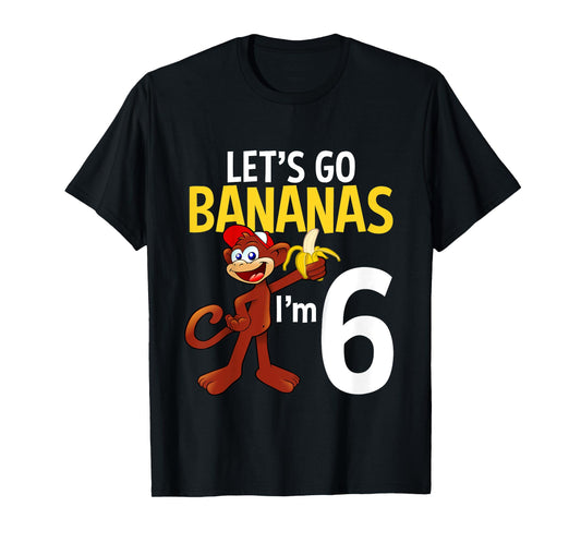 6 Year Old Monkey Birthday Party Zoo Animal Theme 6th Gift T-Shirt