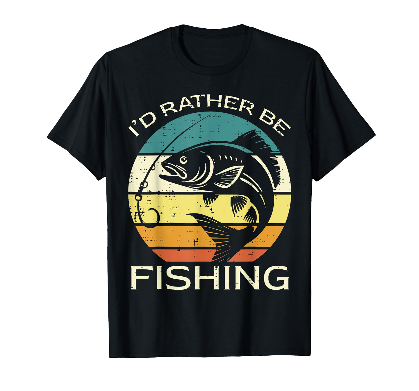 Id Rather Be Fishing Retro Fisherman Angler Men Women Kids T-Shirt